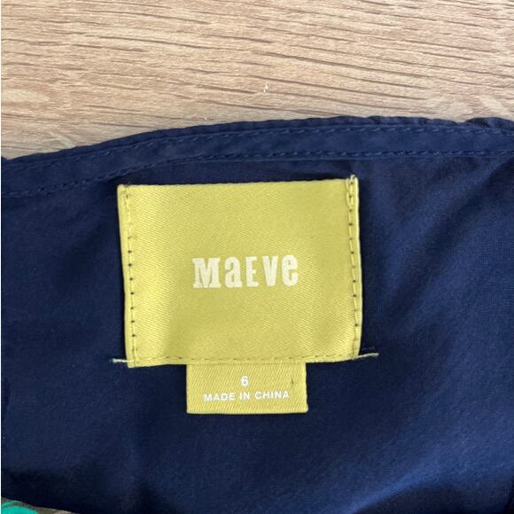 Anthropologie Maeve Silk Floral Multicolor Short Sleeve Blouse Size 6 Boho Work - Picture 3 of 6